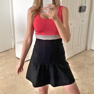 Bebe Colorblock Fit & Flare Bandage Mini Dress